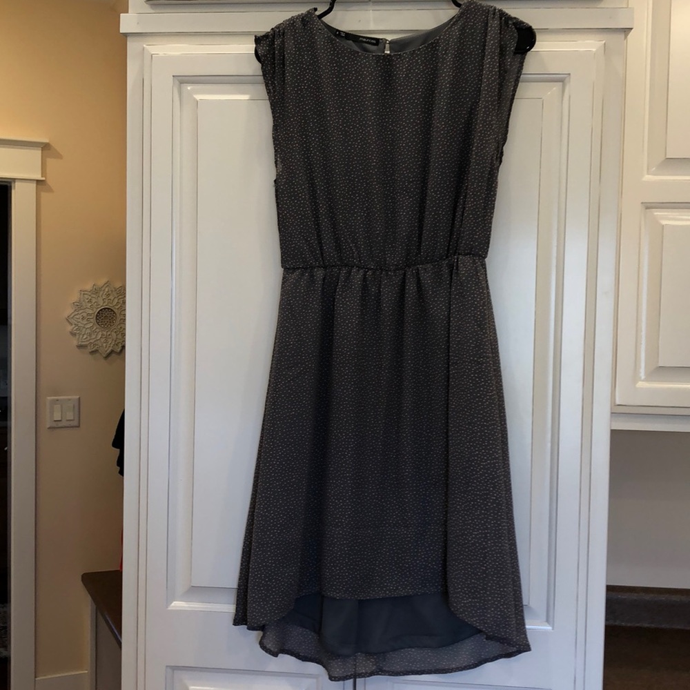 Maurices polka dot lined high low midi dress size Small